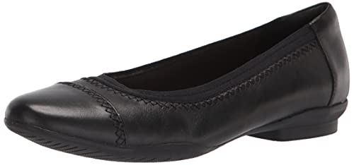 Clarks Damen Sara Bay Ballerinas, Schwarz Leder, 39 EU von Clarks
