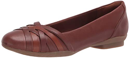 Clarks Damen Sara Clover Ballerinas, Mahogany Leather Combination, 37.5 EU von Clarks