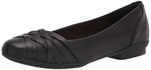 Clarks Damen Sara Clover Ballerinas, Schwarz Leder, 40 EU Schmal von Clarks