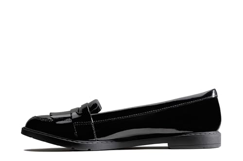 Clarks Damen Scala Bright Y Mokassin Schwarz (Black Pat Black Pat) von Clarks