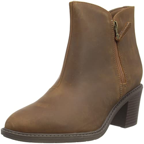 Clarks Damen Scene Zip Fashion Boot, Dark Tan Lea, 36 EU von Clarks