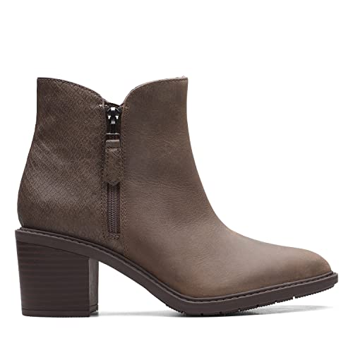 Clarks Damen Scene Zip Mode-Stiefel, Dunkles Taupe, 37.5 EU von Clarks