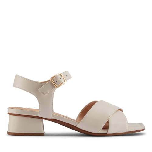 Clarks Damen Serina35 Cross Sandale, Cream Leather, 40 EU von Clarks