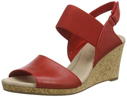 Clarks Damen Slingback Sandalen, Rot (Red Red), 39.5 EU von Clarks