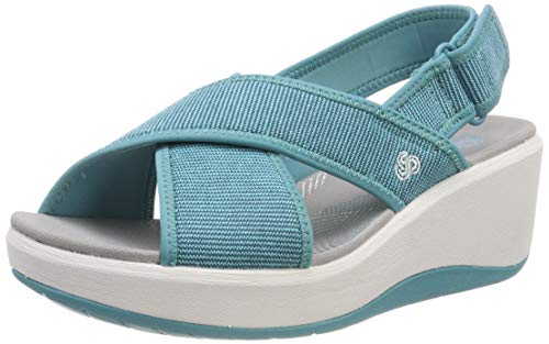 Clarks Damen Step Cali Cove Sneaker, Blau (Aqua), 42 EU von Clarks