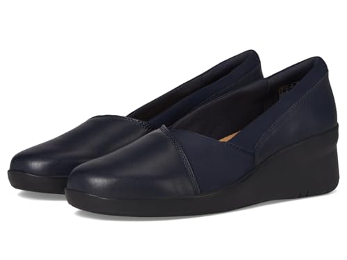 Clarks Women's Suttyn Walk Loafer, Marineblaues Leder, 8 Wide von Clarks