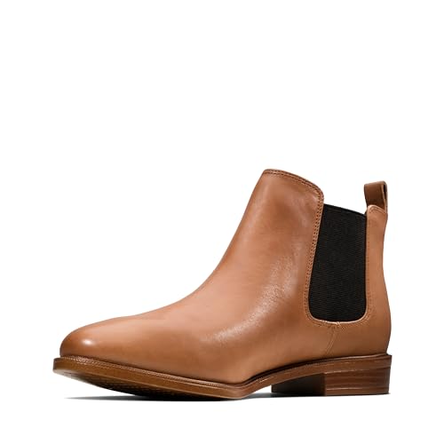 Clarks Damen Chelsea Boots, Leder, Tan Leder, 37.5 EU von Clarks