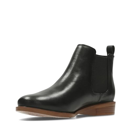 Clarks Damen Taylor Shine Chelsea Boots, Black Leather, 42 EU von Clarks