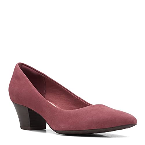 Clarks Damen Teresa Step Pumps, Wildleder in dunkler Rose, 41 EU von Clarks