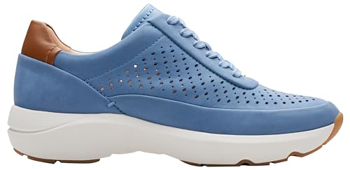 Clarks Damen Tivoli Grace Sneaker, Blaues Nubuk, 38.5 EU von Clarks