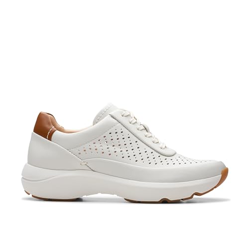 Clarks Damen Tivoli Grace Sneaker, Off White Lea, 37 EU von Clarks