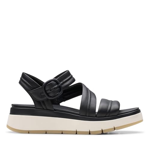 Clarks Damen Tuscan Strap Sandale, Black Leather, 39.5 EU Clarks Damen Tuscan Strap Sandale, Black Leather, 39.5 EU von Clarks