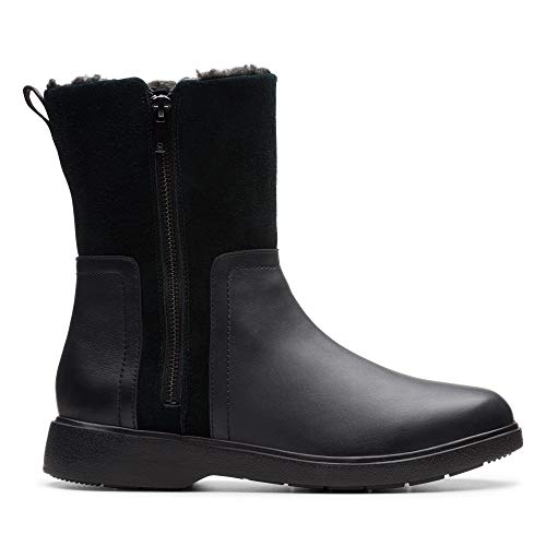 Clarks Mädchen Un Elda Mid Schlupfstiefel, Schwarz (Black Combi) von Clarks