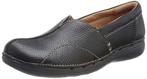 Clarks Damen Un Loop Stride Loafer, Black Leather, 35.5 EU von Clarks