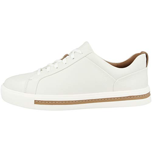 Clarks Damen Un Maui Lace Sneaker, Weiß (White Leather), 36 EU von Clarks