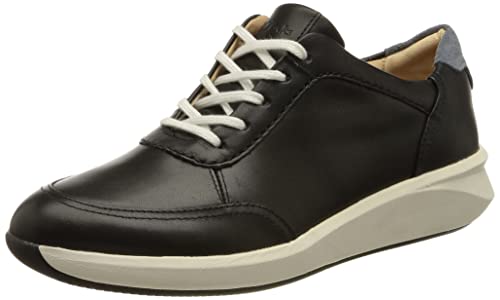 Clarks Damen Un Rio Mix Sneaker, Navy Leather, 37 EU von Clarks