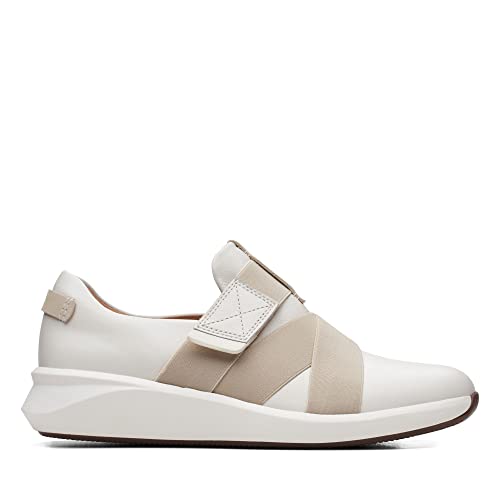 Clarks Damen Un Rio Strap Hausschuh, White Leather, 41.5 EU von Clarks