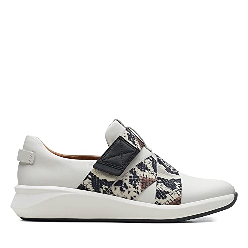 Clarks Damen Un Rio Strap Sneaker, Off White Lthr/Snake Combi, 39 EU von Clarks