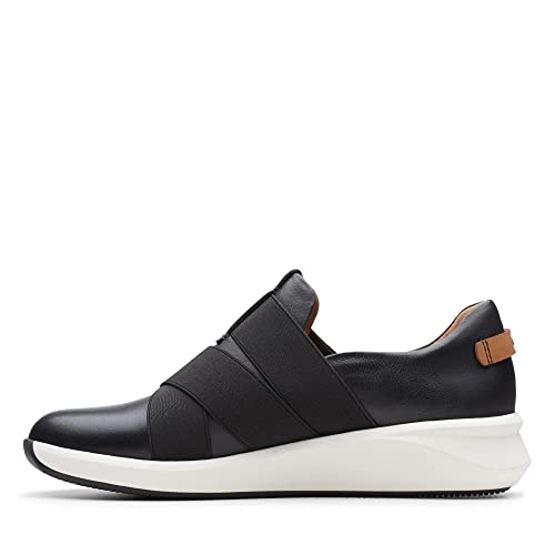 Clarks Damen Un Rio Strap Sneaker, Schwarz Black Leather, 37.5 EU von Clarks