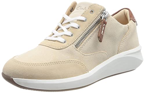 Clarks Damen Un Rio Zip Sneaker, Light Sand Nub, 35.5 EU von Clarks