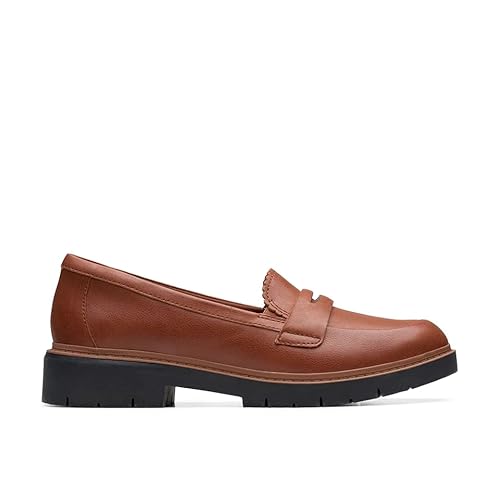 Clarks Damen Westlynn Glow Collegeschuh (Loafer), Hellbraunes Leder, 38 EU Weit von Clarks