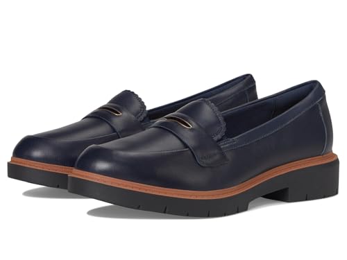 Clarks Damen Westlynn Glow Collegeschuh (Loafer), Marineblaues Leder, 35.5 EU von Clarks