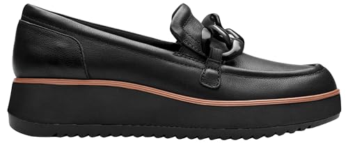 Clarks Damen Zylah May Slipper, Schwarzes Leder, 41.5 EU von Clarks