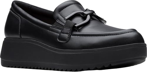 Clarks Damen Zylah Top Loafer, Schwarz Leder, 40 EU von Clarks