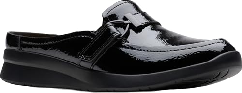 Clarks Ellowyn Amelia Damen-Pantoletten, Schwarz Crinkle Lackkunststoff, 7.5 Wide von Clarks