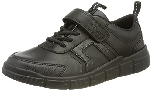 Clarks Encodebright K Sneaker, Black Leather, 29 EU von Clarks