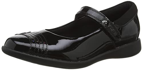 Clarks Mädchen Etch Beam K Ballerinas, Black Pat, 33.5 EU von Clarks