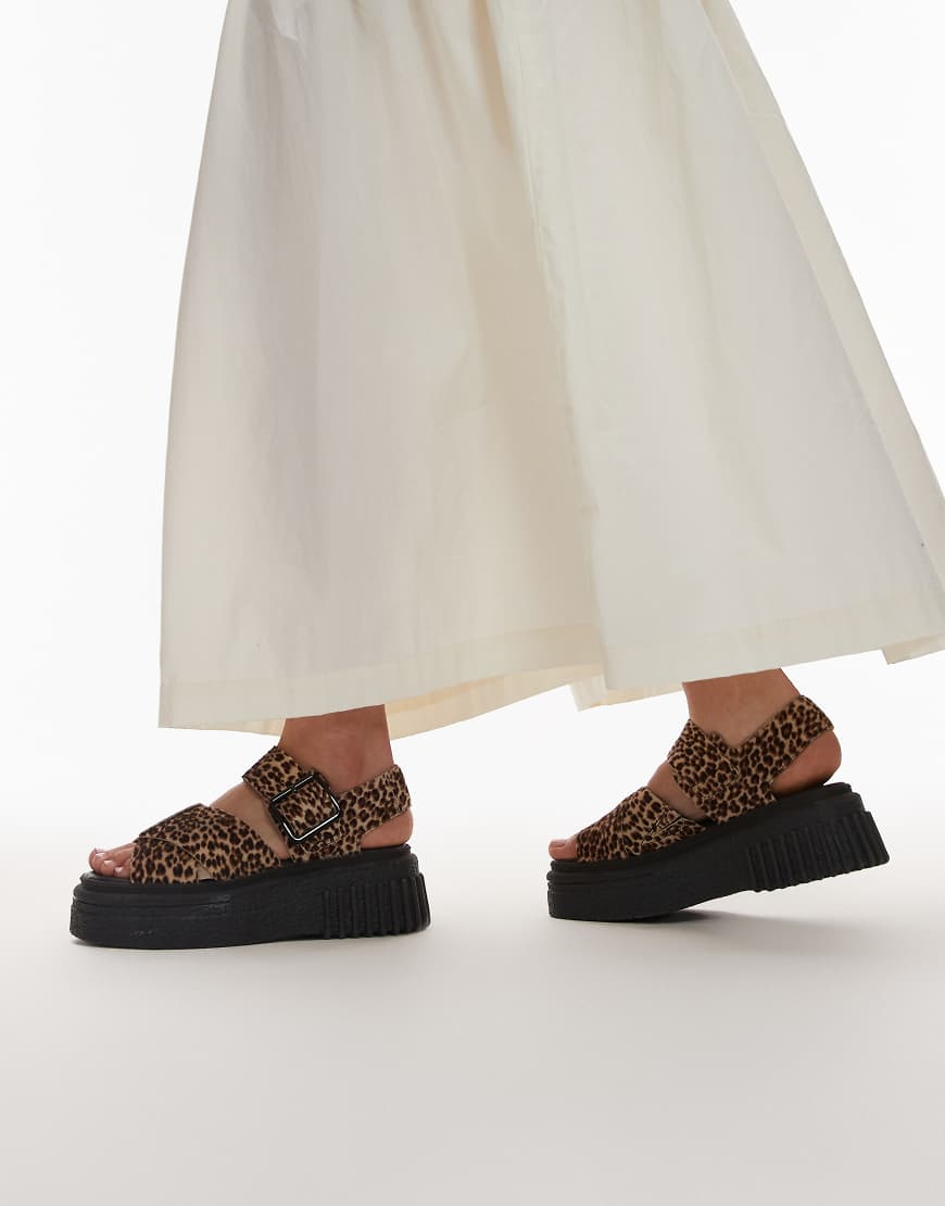 Clarks - Evamar Wish - Sandale mit Leopardenmuster-Schwarz Clarks - Evamar Wish - Sandale mit Leopardenmuster-Schwarz von Clarks