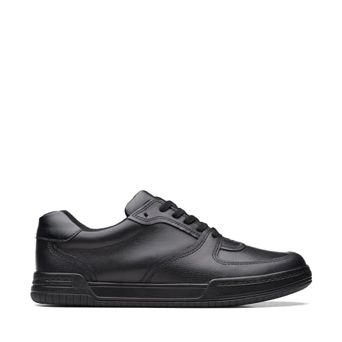 Clarks Fawn Lay Y Sneaker, Black Leather, 36 EU von Clarks