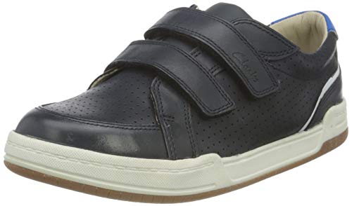 Clarks Fawn Solo K Sneaker, Navig Leder, 28.5 EU Weit von Clarks