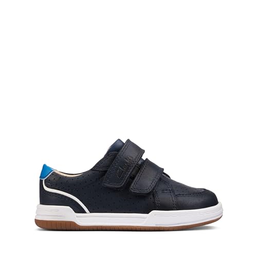 Clarks Jungen Fawn Solo T Sneaker, Blau, 22.5 EU von Clarks