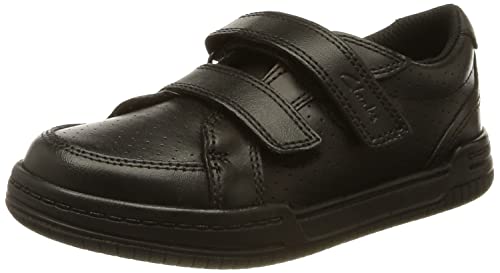 Clarks Fawn Strap K Sneaker, Black Leather, 28 EU von Clarks