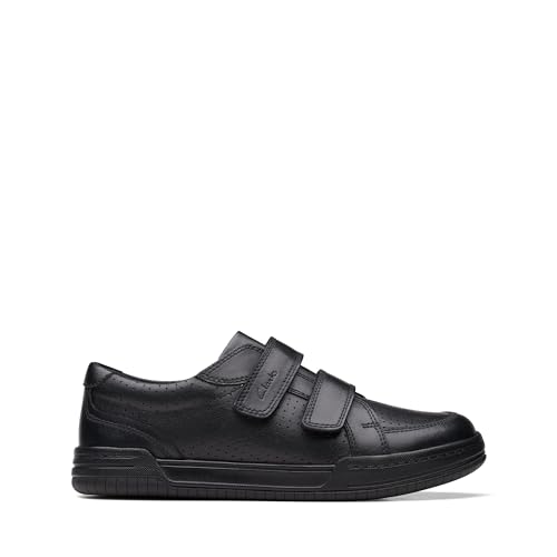 Clarks Fawn Strap O Sneaker, Black Leather, 34 EU von Clarks