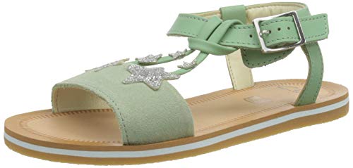 Clarks Finch Summer K Mädchen Sandalen Hellgrünes Wildleder von Clarks