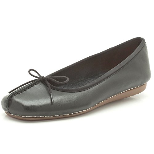 Clarks Damen Freckle Ice Ballerinas, Schwarz Black Leather, 39.5 EU von Clarks
