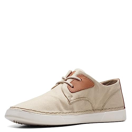 Clarks Gereld Tie Sneaker für Herren, Sand Textil, 40 EU Weit von Clarks