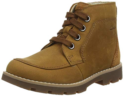 Clarks Jungen Heath Lace T Stiefelette, Tan Leather, 27.5 EU von Clarks