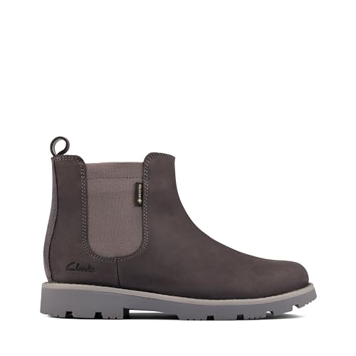 Clarks HeathSeaGTXK Chelsea-Stiefel, Dark Grey Lea, 28 EU von Clarks