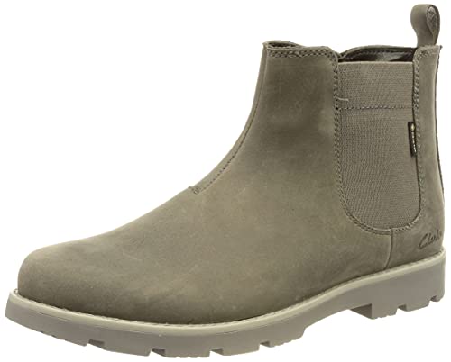 Clarks HeathSeaGTXK Dark Chelsea-Stiefel, Dunkelgraues Leder, 32.5 EU von Clarks