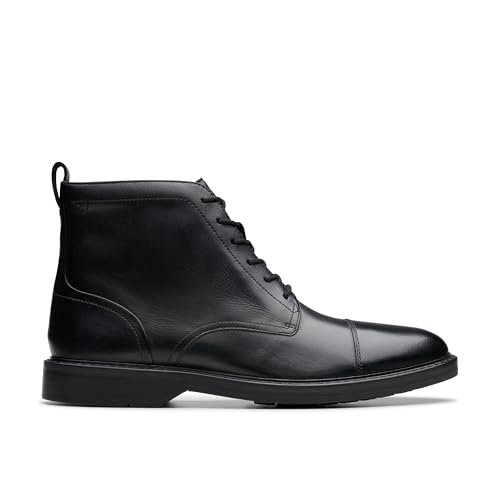 Clarks Herren Aldwin Cap Chukka-Stiefel, Schwarzes Leder, 44.5 EU von Clarks