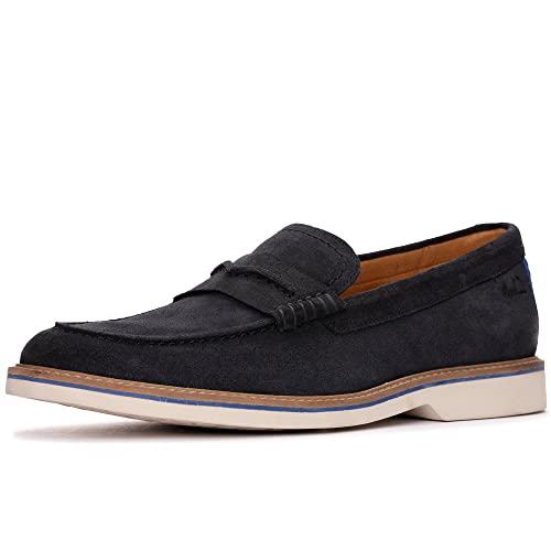 Clarks Herren Atticus LT Slip Slipper, Navy Suede, 42 EU von Clarks