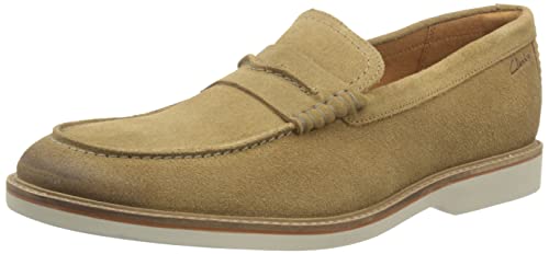 Clarks Herren Atticus LT Slip Slipper, Dark Sand Suede, 42 EU von Clarks