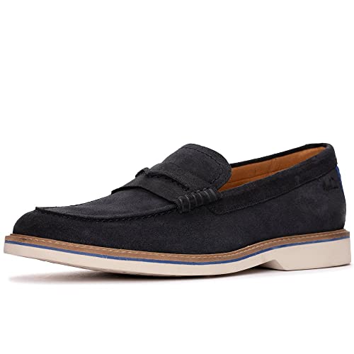 Clarks Herren Atticus LT Slip Slipper, Navy Suede, 40 EU von Clarks