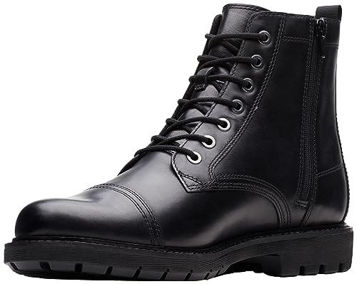 Clarks Herren Batcombe Cap Stiefelette, Black Leather, 41.5 EU von Clarks