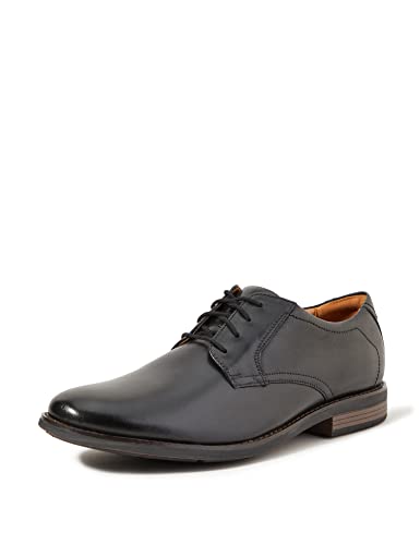 Clarks Herren bekken kant Oxford Schuh, Schwarzes Leder, 42 EU Weit von Clarks