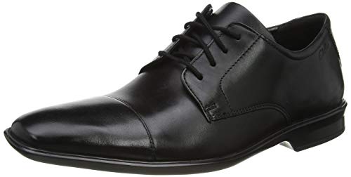 Clarks Herren Bensley Cap Derbys, Schwarz (Black Leather Black Leather) von Clarks